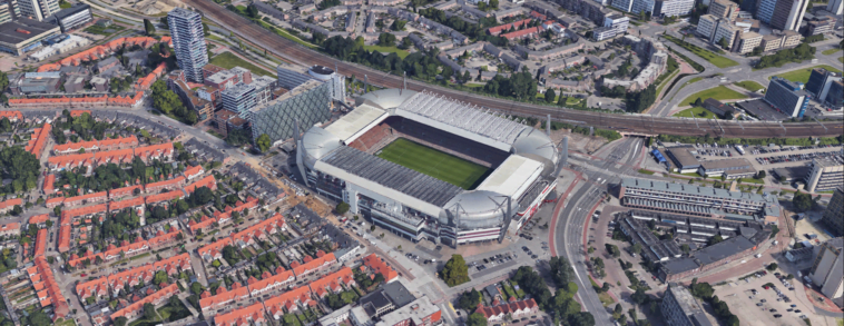 Quiz VragenVuur Stadions Voetbalclubs Nederland Nederlandse Eredivisie Voetbalstadions Kuip Philips ArenA Herkennen Google Earth