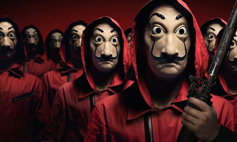 Netflix-Serie La Casa de Papel seizoen 5 vijfde seizoen quiz nederlands personages acteurs cast professor dali masker rode overals einde tv money heist reviews tokio dood goud spaanse bank