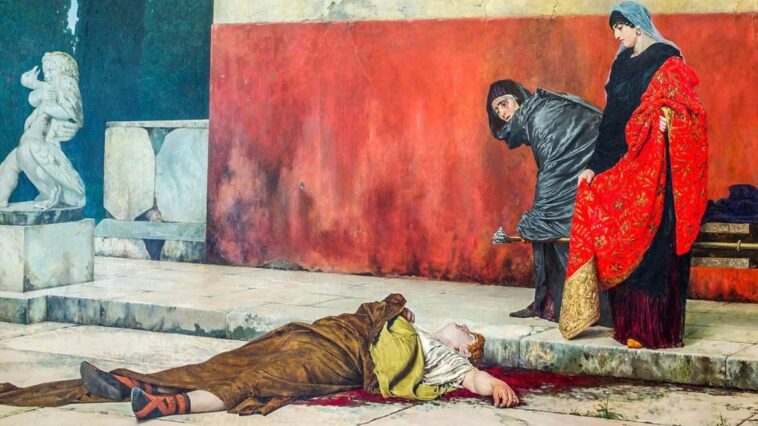 Nero Dood Romeinse Keizers overlijden quiz Nederlands Geschiedenis Rome Julius Caesar Commodus Augustus Caligula Eeuw